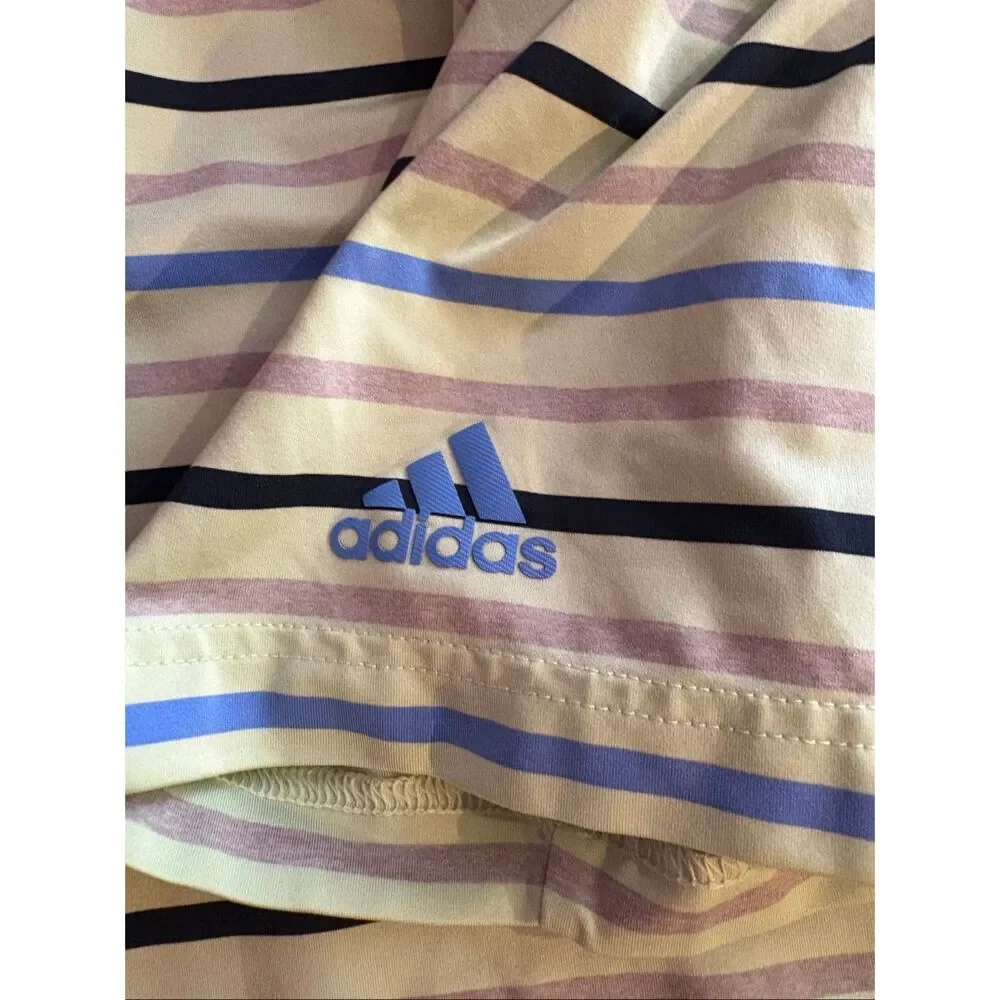 Adidas striped performance golf shirt size L
